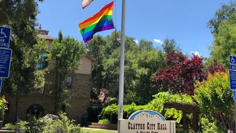 Clayton City Hall sign and grounds.
