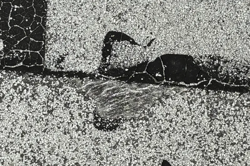 Cracked and lifting seam on a flat roof surface